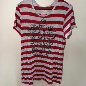 Harry Potter Women's Striped Gryffindor Rhinestone Crest